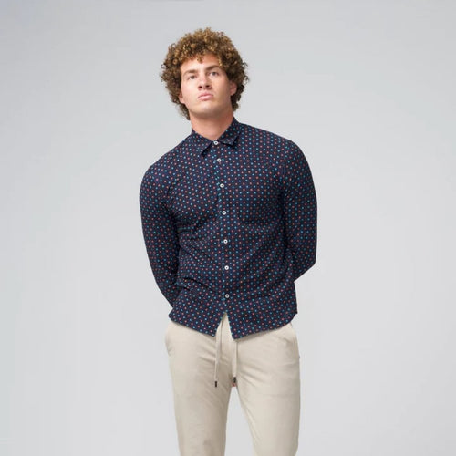 Good Man Brand Flex Pro Lite On-Point Button-Up Shirt in Blue Blocks