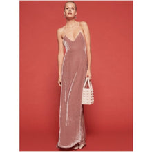 Reformation Rimini Velvet Maxi Gown Blush NWT Large