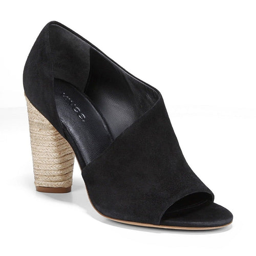 VINCE. Percey Black Suede Block Heel Size 6
