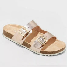 Cat & Jack Kids Drew Sandals Slip-On Footbed Rose Gold Buckles Girls Size 13 NEW
