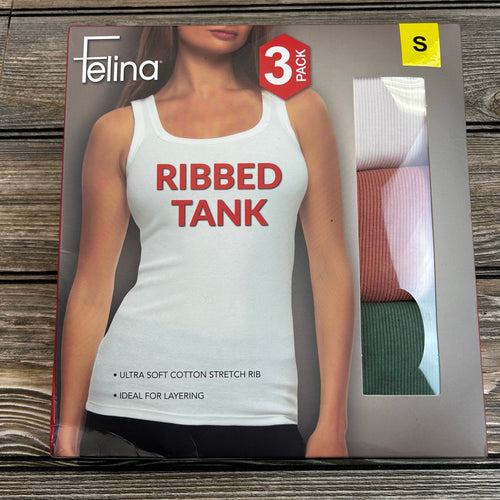 Felina Ladies' Ribbed Tank, 3-pack Small