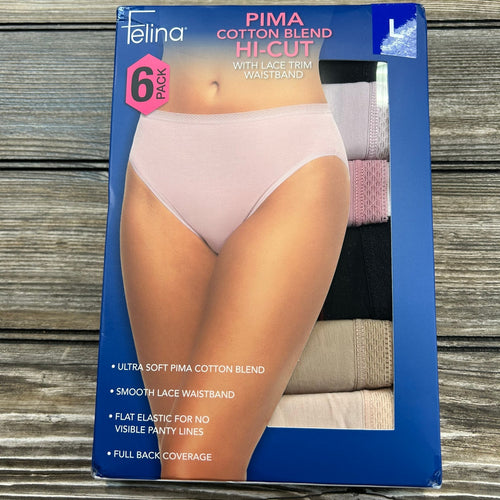 Felina Hi-Cut Pima Blend 6 Pack, Large
