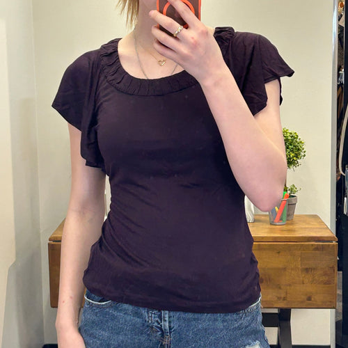 Y2K Banana Republic Short Sleeve Silk Top Size Small