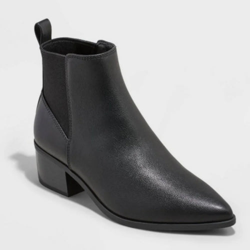 A New Day Gwen Pointed Toe Ankle Boots Black Size 6 NWT