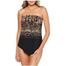 Miraclesuit Leopard Strapless Underwire Swim Top NWT, 8